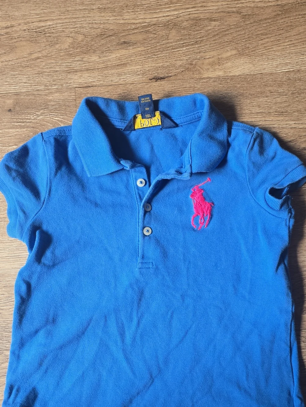 Ralph Lauren Bright Blue Polo Dress with Pink Pony Logo